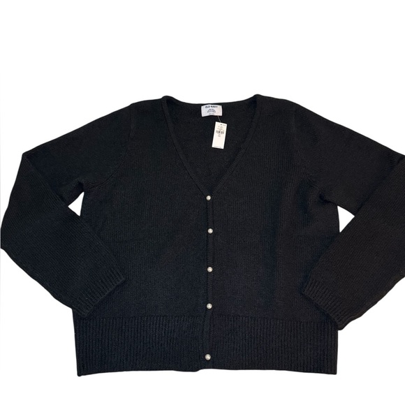 Old Navy Black Cardigan Sweater With Faux Pearl Buttons Size XXL TALL - Picture 3 of 10